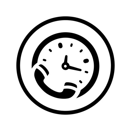 Call on time, call, clock iconのイラスト素材
