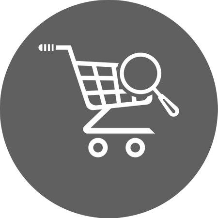Cart search, bag, basket icon. Rounded vector designのイラスト素材