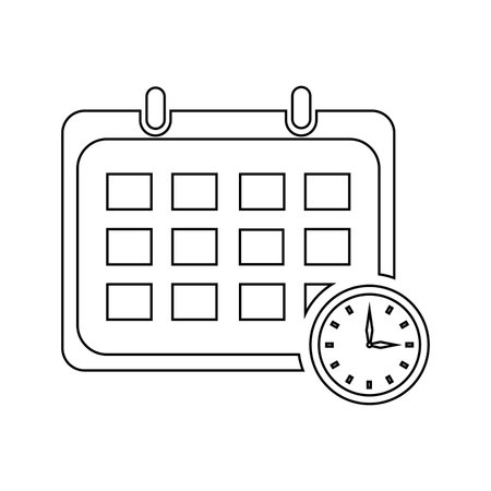 Date, clock, calendar icon. Outline vector.のイラスト素材