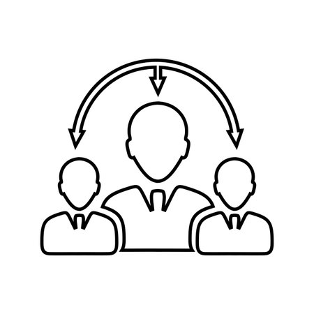 Businessman, crowd, target, business people icon. Outline icon.のイラスト素材