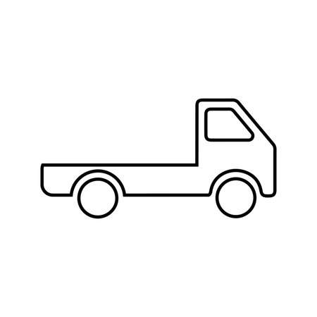 Chassis, delivery, logistics, transport, truck, vehicle icon. Outline vectorのイラスト素材