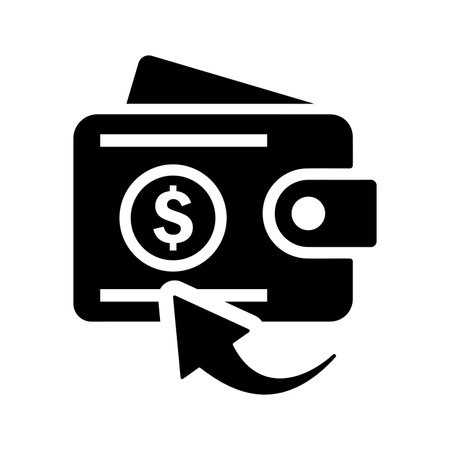 Cashback, refund, discount icon. Black vector designのイラスト素材