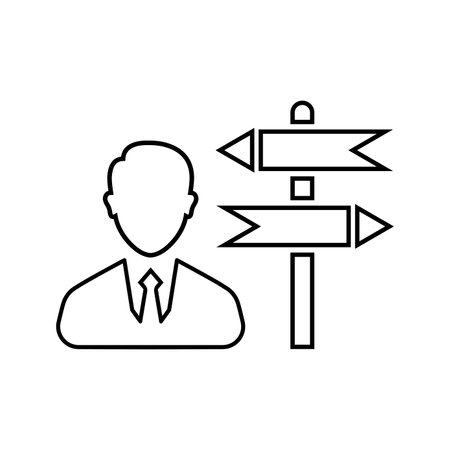 Business, confusion, decision icon. Outline vector graphics.のイラスト素材