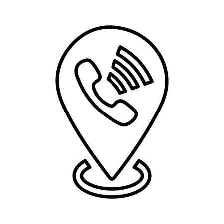 Call location, card, credit card icon. Outline vectorのイラスト素材