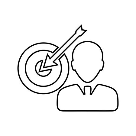 Business, goal, target icon. Outline vector design.のイラスト素材