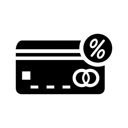 Card discount, card, discount icon. Black vector designのイラスト素材