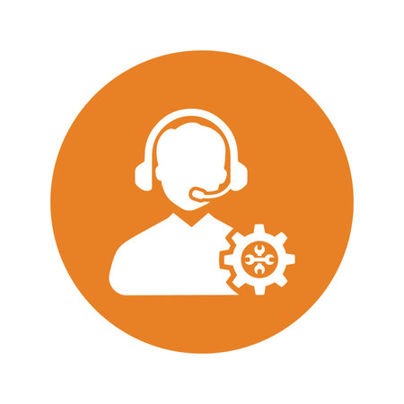 Call, customer service, support icon. Rounded vector design.のイラスト素材