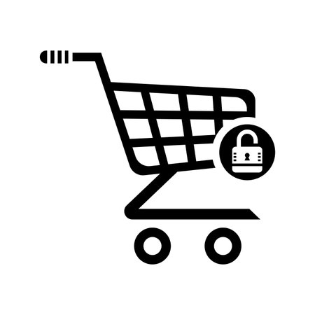 Cart security, security, supermarket icon. Black vector designのイラスト素材