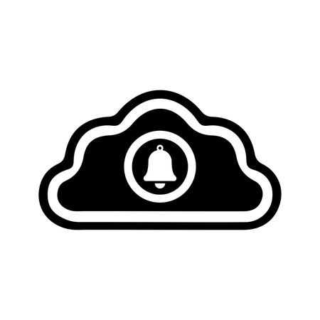 Cloud notification, cloud, error icon. Black vector designのイラスト素材