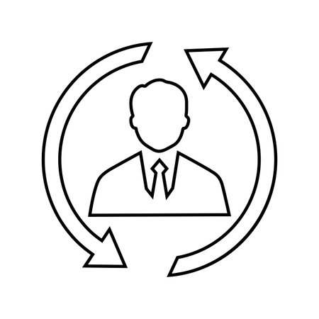Career, job, switch, change, shift icon. Outline vector design.のイラスト素材