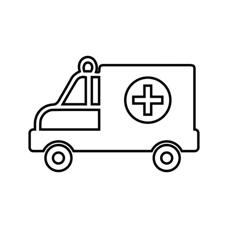 Ambulance, car, emergency, medical icon. Outline vector illustration.のイラスト素材