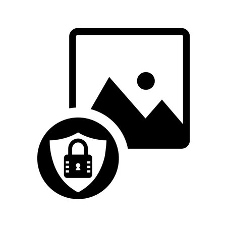 Gallery security, security, lock icon. Black vector design