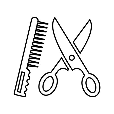 Hairdresser, beauty, hair icon. Outline vectorのイラスト素材