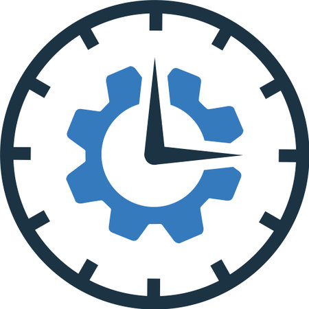 Management, time, time management icon. Vector design isolated on a white background.のイラスト素材