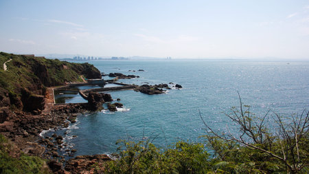 Stone in the seaの写真素材