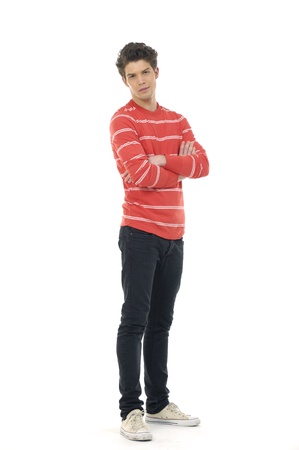 Young man standing with his arms foldedの写真素材