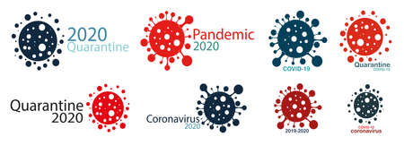 set of eight on the topic of coronavirus pandemic covid-19 icon packのイラスト素材