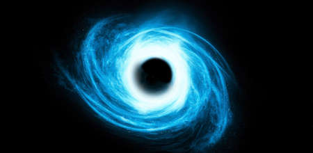 Image of open deep space. computer model black hole imageの写真素材