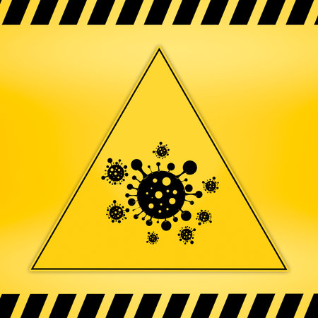 Caution lines backgrounds Sign icon caution coronavirus Stop biology bacteria coronavirusの写真素材