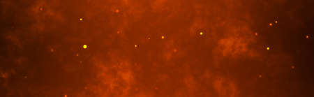 Dark fire space. Epic powerful horizonta flame backgroundの写真素材