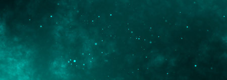 Deep Blue Horizonta Dramatic Background With Beautiful Universe Dust with Stars Bokehの写真素材