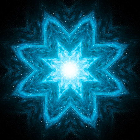 Relax lotus flower. Background for meditation. Nirvana. Mystical space pattern.の写真素材