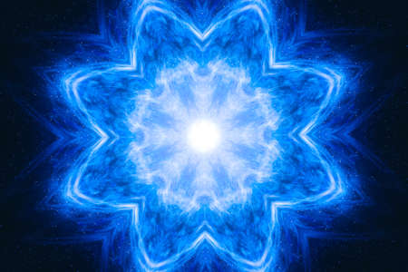 Zen energy balance concept. Meditation flower changes its geometric shape. Yoga, Buddhism, Orientalの写真素材