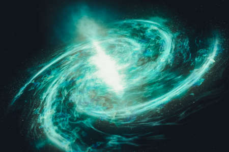 Close up. Rotate the galaxy by radius. Neon universe galaxy.の写真素材