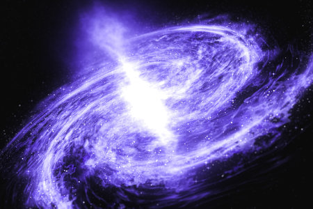 Gas Cloud Deep Space. Cosmic nebula in the form of the spiral. Fly through stars in the gas cloud....