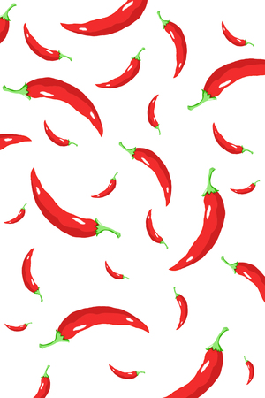 Color chili pepper wallpaper on isolated background , white , red , black , green , blueの写真素材