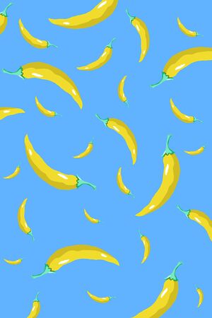 Color chili pepper wallpaper on isolated background , white , red , black , green , blueの写真素材