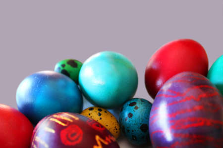 Orthodox Easter is celebrated with colored eggsの写真素材