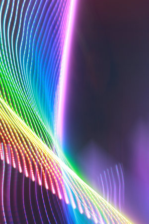 Abstract led lights on black backgroundの写真素材
