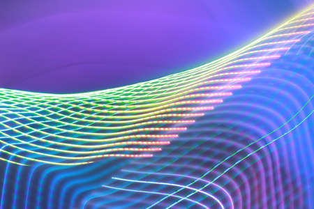 Abstract led lights on purple backgroundの写真素材