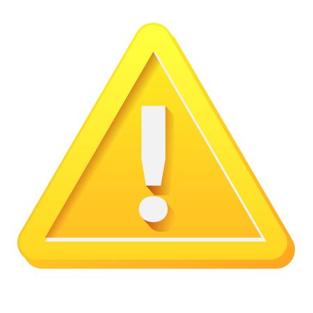 Yellow attention sign with white exclamation markのイラスト素材