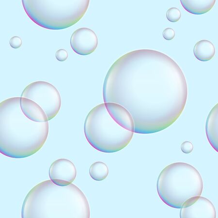 Seamless blue pattern with bubblesのイラスト素材