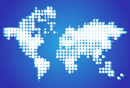 Blue world background with white dotsのイラスト素材