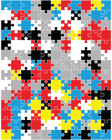 illustration of colorful puzzle, separate piecesのイラスト素材