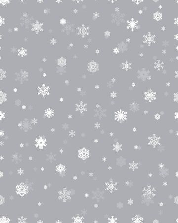 Seamless pattern with  snowflakes on a gray backgroundのイラスト素材