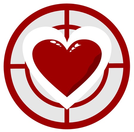 red heart in the background too red targetのイラスト素材