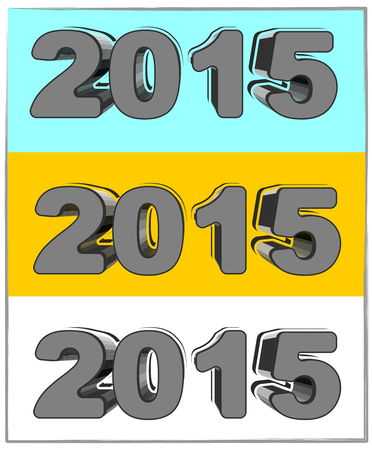 New Year in 3d with three colorful background for youのイラスト素材