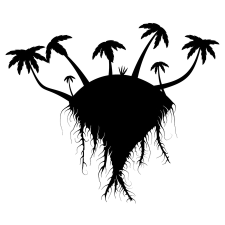 devastated island which is torn away from the earthのイラスト素材