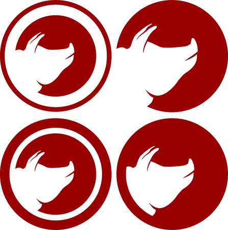 designation of pork in four versions for further useのイラスト素材