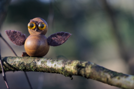 Wooden owlの写真素材