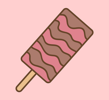 Ice cream illustration. Cute colorful ice cream cartoon illustrationのイラスト素材