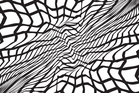 Black strokes net pattern background. Perspective monochrome net pattern background.のイラスト素材