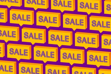 Sale sign illustration. 3D rendering sale text for commercial events, web, cards and banner design.