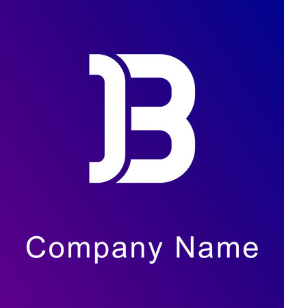 Letter B, uppercase letter B logo icon, abstract geometric flat character shape. Editable preset for logo design.のイラスト素材