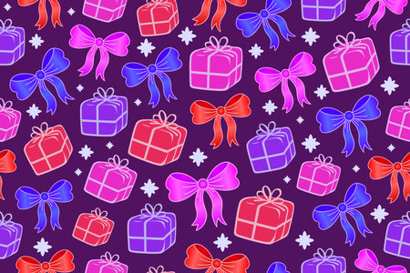 Colorful Christmas seamless pattern. Repeating abstract pattern with repeating decorative elements.のイラスト素材