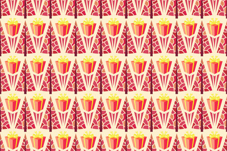 Vintage bamboos seamless pattern. Vector illustration in flat style.のイラスト素材